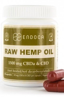 Endoca Raw Hemp Oil Capsules (15% CBD + CBDA)